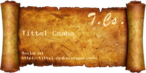 Tittel Csaba névjegykártya